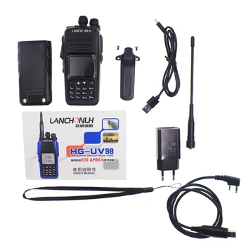 LANCHONLH HG-UV98 Professionaalne APRS FM Transiiver GPS Sinine Hammas Dual Band Walkie Talkie 136-174Mhz 400-470Mhz 5W 2500mAh