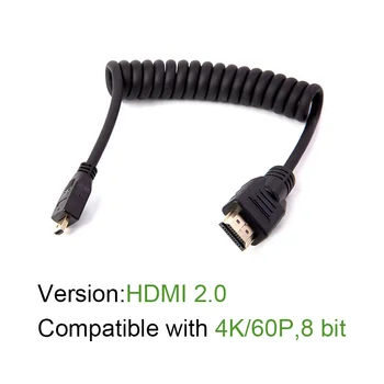 LanParte4K 60P 8 Bit Rullis Micro HDMI Kaabli Standardse HDMI SONY A7R4 A7M3 A9 (HDMI2.0)