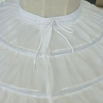 Lapsed, Lapsed, Tüdrukud, 3 Terasest Rõngad Valge Petticoat Pulmad Short Gown Kleit Underskirt Elastne Nöör Värvel-Line Seelik