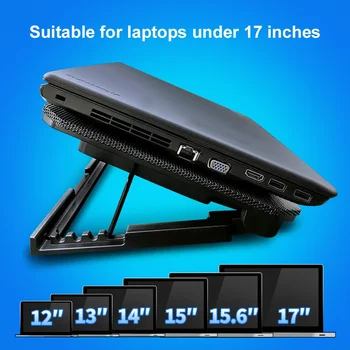 Laptop Jahuti USB Port 2 jahutusventilaatorid Sülearvuti Cooler Pad Sülearvuti Reguleeritav Nurk Seista Hoidja Arvuti Sülearvuti, kiire jahutamine