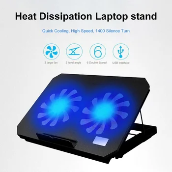 Laptop Jahuti USB Port 2 jahutusventilaatorid Sülearvuti Cooler Pad Sülearvuti Reguleeritav Nurk Seista Hoidja Arvuti Sülearvuti, kiire jahutamine