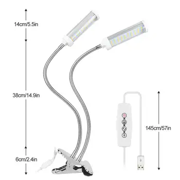 LED Grow Light Täieliku Spektri Üha Led-Lamp, 5V 2A USB Double Juht Taim Valguse Lamp Hüdropooniline Taimed Kasvavad Telk Täielik