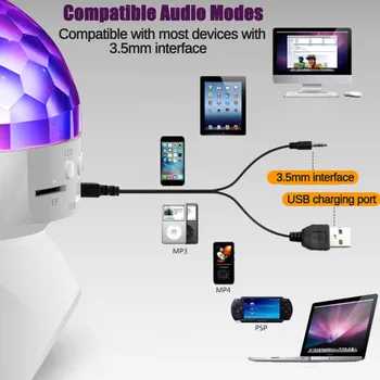 LED Magic Crystal Ball Juhtmevaba Bluetooth Kõlar Valguse MP3 Muusika Crystal Decor Lamp USB-Projektor Pool KTV DJ Riba Auto Valgustus