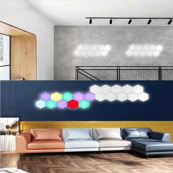 LED Quantum Modulaarne Lamp Touch Sensor Öö Valgust Magnet Moodul Muster Teenetemärgi Magamistuba Seina Ambient Valgustus, Taustvalgustus