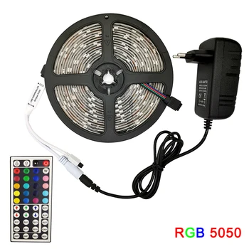 LED Valgus RGB 5050 SMD 2835 Paindlik Lindi fita led riba RGB 5M 10M 15M Lindi Diood DC 12V+ pult +Adapter