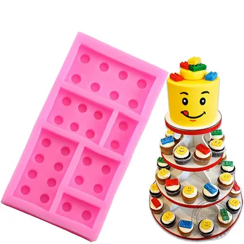 Lego Klotsi Plokid Robot Silikoon Hallituse Fondant Kook Hallituse Sugarcraft Šokolaadi Lossi Seina Sünnipäeva Mänguasi Robot Ehituskivid