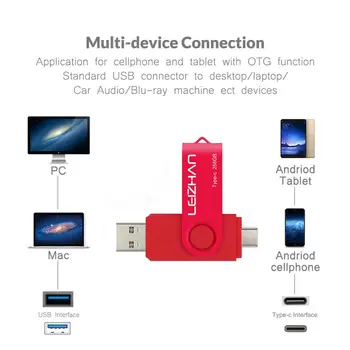 LEIZHAN USB 3.0 Type-C-OTG Flash Drive Arvuti Foto Pulga Samsung S10,S9,S8, XiaoMi,Huawei Väline Ladustamine Pendrive