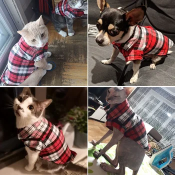 Lemmiklooma koera riided väikestele koertele suvel ruuduline särk, vest eest kutsikas Chihuahua puuvillane vest Riided pehme kass särk koera riided