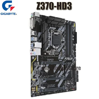 LGA 1151 Gigabyte Z370 HD3 Emaplaadi i7, i5 i3 DDR4 64GB PCI-E 3.0 M. 2 SATA III DVI Desktop Z370 Placa-Mãe 1151 USB3.1 ATX