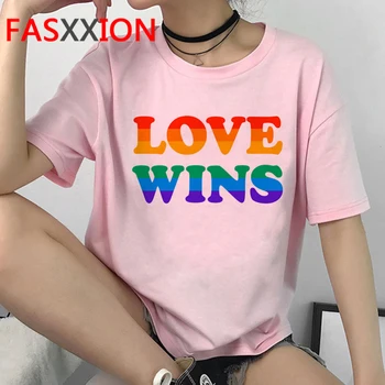 Lgbt Harajuku Vikerkaar T-Särk Naiste Ullzang Gay Pride T-Särk Graafiline Lesbi Cartoon Prindi Tshirt Korea Stiilis Top, Tees Naine