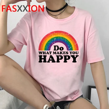Lgbt Harajuku Vikerkaar T-Särk Naiste Ullzang Gay Pride T-Särk Graafiline Lesbi Cartoon Prindi Tshirt Korea Stiilis Top, Tees Naine