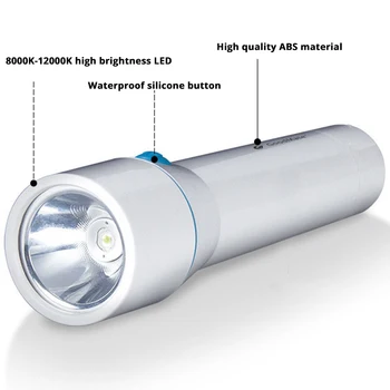 Lihtne, loov LED Taskulamp Värvi temperatuur 8000-12000K Super ere Taskulamp Powered by 4 AA patareid kodus, väljas