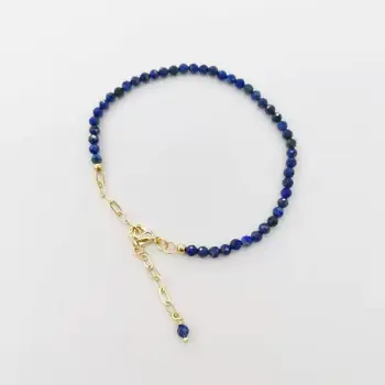 Lihvitud Lapis Lazuli Käevõru Õrn Reguleeritav 14K Gold Filled Ketid Looduslikud Kivid Pulsera Mujer Ainulaadne Naiste BOHO Käevõru