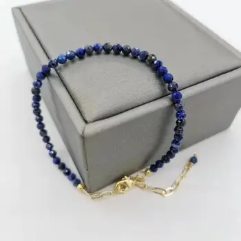 Lihvitud Lapis Lazuli Käevõru Õrn Reguleeritav 14K Gold Filled Ketid Looduslikud Kivid Pulsera Mujer Ainulaadne Naiste BOHO Käevõru