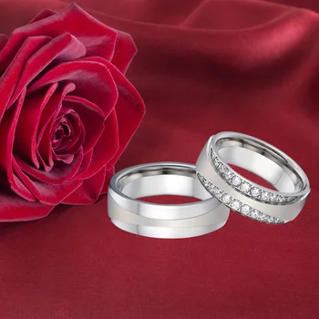 Liitude kaasamine abielu paar pulm rõngad komplekt meestele ja naistele titanium roostevabast terasest ehteid sõrme sõrmus