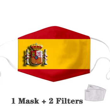Lille Nägu Maski hispaania Lipu 3D Filter Mask Süsiniku Lisada Anti-tolmu Korduvkasutatavad Mask Tõuseb Tuhast Hispaania Mask Riie Pestav