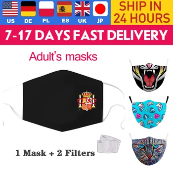 Lille Nägu Maski hispaania Lipu 3D Filter Mask Süsiniku Lisada Anti-tolmu Korduvkasutatavad Mask Tõuseb Tuhast Hispaania Mask Riie Pestav