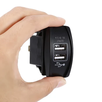 Liplasting 12V Dual USB Pesa autolaadija toiteplokk 3.1 5V Väljund 4 Värvi LED Light Kõigile Telefon