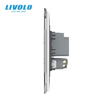 Livolo MEILE AU Standard 67.mm Seina Touch Lüliti,2Way pult,valge kristall, klaas -, plast-klahvi nupp,Brasiilia usb-pistik