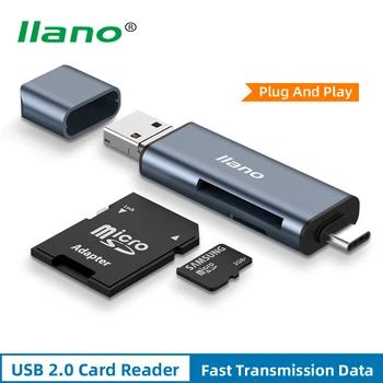 LLANO-Kaardi Lugeja USB 2.0 Type C Micro-USB-SD-Micro SD TF Adapter sülearvuti Tarvikud OTG Väline Mälukaardi Lugeja
