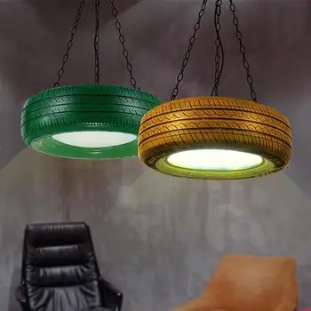 Loft Stiilis Värv Kummist Rehvi Droplight LED Ripats, Valgustid, Söögituba Ruumi, Baar Rippus Lamp, Vintage Tööstus Valgustus