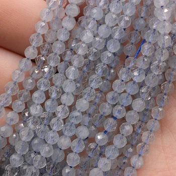 Looduskivi puhas akvamariin lihvitud ring seemne helmed 3.4 mm gemstone Ehteid Teha DIY naiste Käevõru, kaelakee,