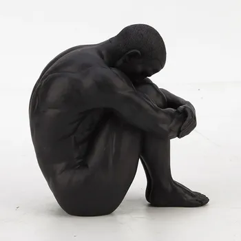 Loominguline Alasti Mees Skulptuur Body Art Skulptuur Istuda Jalad Ületanud Mees Keha Figuriin Kodu Kaunistamiseks Vaik Käsitöö R5319