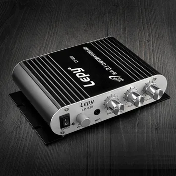LP-838 Portable Power Võimendi Hi-Fi 2.1 MP3-Raadio Audio Stereo Bass Kõlar Booster Mängija Kodu-Auto, Mootorratas Must Valge
