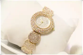 Luksus Rose Gold Watch Naiste Käekellad Kvartsist Daamid Top Brändi Täielik Teemant Roostevabast Terasest Naine Randmele Käekella Kuldne Kell 2020