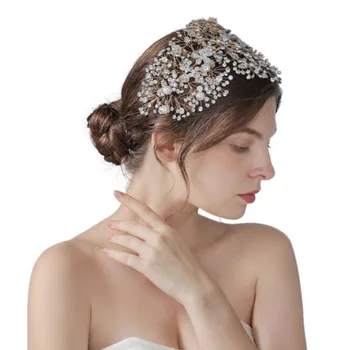 Luksuslik Pulm Crown Peapael Fashion Pulm Pärg Tsirkooniumoksiid Pulm Headpiece Juuste Aksessuaarid, Naised Pehme Headpiece