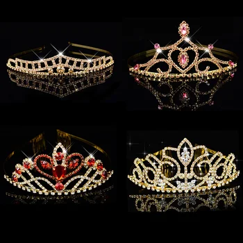 Läikiv Crystal Suur Kroon Kroon Kuninganna Printsess Pulmad Pulmad Pruudi Headdress Juuste Aksessuaarid, Naiste Ehted Tarvikud