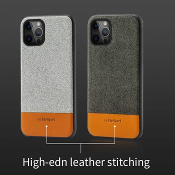 Lõuend + Leather Phone Case for iPhone 12 Pro Max 12 Mini 11 Pro Max X-XR, XS Max 5 6S 6 7 8 Plus SE 2020 Magnet 360 Täielik Kate