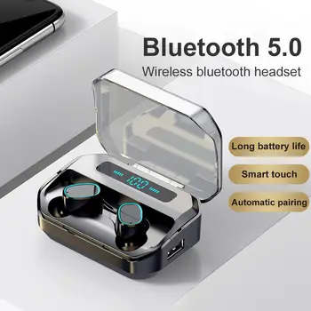 M8 Traadita Bluetooth-5.0 Digitaalne Ekraan Kõrvaklapid, In-Ear Earbuds Kõrvaklapid Sport Kõrvaklapid LED Võimsus Ekraan Sport Earbuds