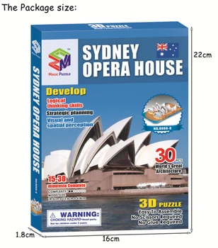 Maailma Kuulsamaid Arhitektuuri 3D Puzzle Austraalia Sydney Opera House Hoone Mänguasjad, Pusled Mõistatusi, Mänguasjad Haridus Mänguasjad Lastele
