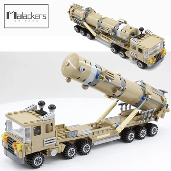 Mailackers Sõjalise Armee Sõiduki Ballistiliste Rakettide Veoautod Auto Mudel Ehitusplokid Armee Sõdurid Arvandmed Tellised Mänguasjad Poistele