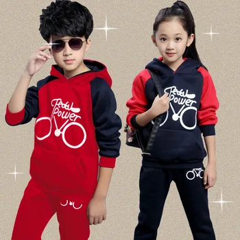 Mantel+pant Lapsed riided Sport Komplektid Poistele Tüdrukute Kevad-Sügis Kostüüm (Ülikond) Pikkade varrukatega Laste Tüdrukute Riideid Punane Vanuses 3-10
