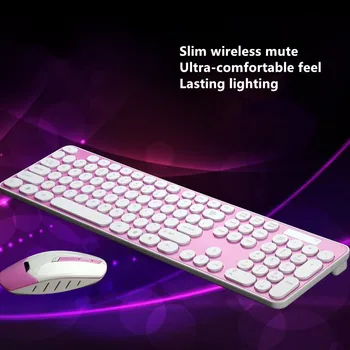 MAORONG KAUPLEMISE traadita mikrofon klaviatuuri ja hiire komplekt tüdrukutele naine mäng Klaviatuur keyboard for mac Lauaarvuti Sülearvuti