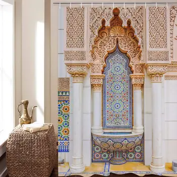 Maroko Vintage Kunsti Hoone Mosaiik Muster Vannituba, Dušš Kardin