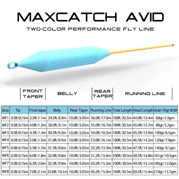 Maximumcatch 100FT Topelt Värvi Fly Line WF Ujuvad Koos Kaks Keevitatud Kaart