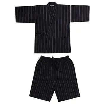 Meeste Jaapani Stiilis Pyjama Komplekti Yukata Kimono Nightwear Poole Varrukas, V-kaelus Topid, lühikesed Püksid Triibuline Sleepwear Pajama Homme 226-117