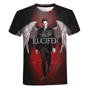 Meeste T-Särk 2020 TV Show Lucifer Ülepaisutatud T-Särk Camisetas Hombre 3D Printida Moe Vabaaja Harajuku Lühikesed Varrukad Tee Tops