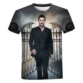Meeste T-Särk 2020 TV Show Lucifer Ülepaisutatud T-Särk Camisetas Hombre 3D Printida Moe Vabaaja Harajuku Lühikesed Varrukad Tee Tops