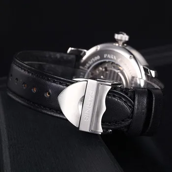 Meeste Vaata Relojios Kleit Brändi Mehaanilised Kellad Parnis 41mm 21 Pärleid Jaapan Sapphire Nahast Automaatne Mehed Watch Käekell
