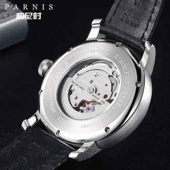 Meeste Vaata Relojios Kleit Brändi Mehaanilised Kellad Parnis 41mm 21 Pärleid Jaapan Sapphire Nahast Automaatne Mehed Watch Käekell