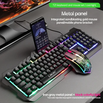 Mehaaniline Klaviatuur Gaming Klaviatuuri ja Hiirt, 104 võtmed koos taustvalgustusega USB-Kaabel-Backlit keyboard pro gamer PC Sülearvuti