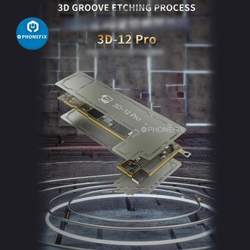 Mehhaanik 3D-12Pro BGA Reballing Šabloon Komplektid 3D Groove 0,15 mm Paksuse IPhone 12/12 Pro A/B Lähis Raami Remont, Reballing