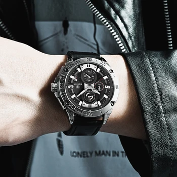 Mehi Vaadata BENYAR 2019 Top Luksus Brändi Quartz Watch Meeste Sõjalise Nahast Vabaaja Mood Veekindel Sport Kell Reloj Hombre