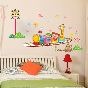 Metsloomade vuoristorata elutuba, magamistuba kodu kaunistamiseks seina kleebised seinale