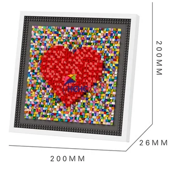 Mikro Balody Pixel Punane Süda Raami Mudel Block Set DIY Diamond Hoone Telliskivi Mänguasi Väljavalitu Paarid