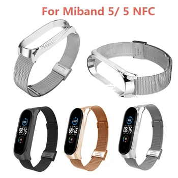 Milanese Rihma Xiaomi Mi Band 5 4 3/5 NFC Smart Käepaela Metallist Watchband Vahetatavad Rauad Eest Miband 5 4 3 Mi5 Correa